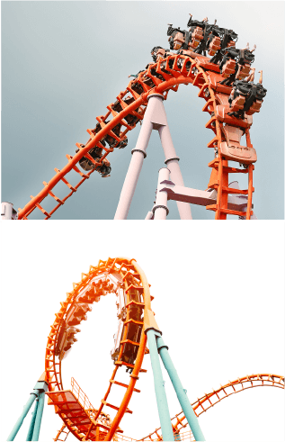 two roller coasters